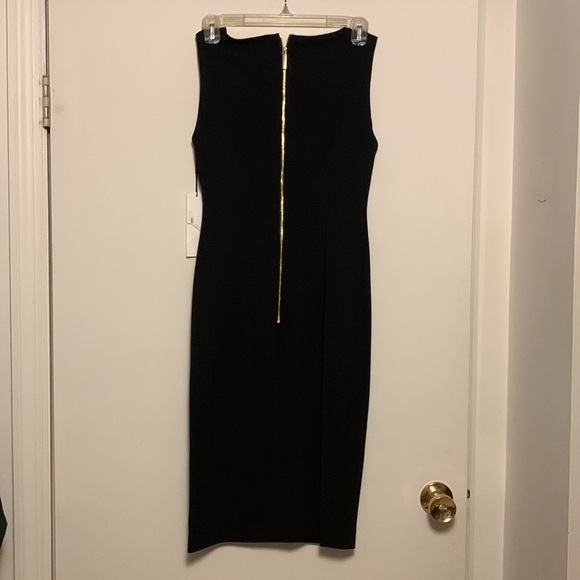 Calvin Klein Rhinestone-Embellished Zippered back Sheath Black Size 2 NWT #D21 - Picture 6 of 13